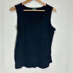 Lauren by Ralph Lauren plus‎ size Women's Black Tank Top